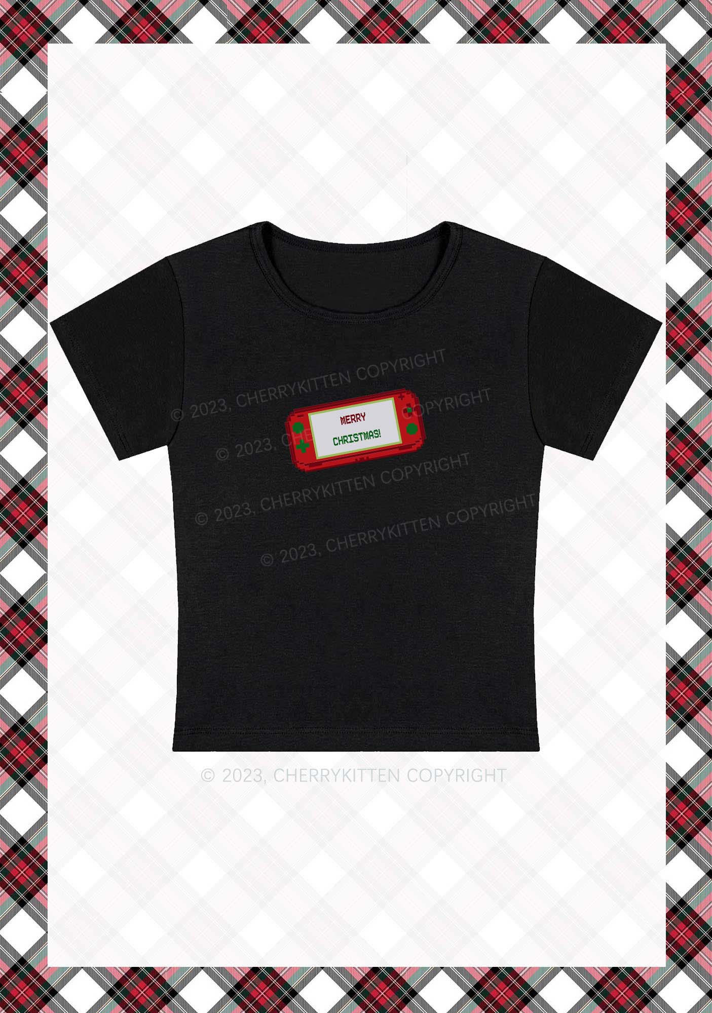 Merry Christmas Game Console Baby Tee Cherrykitten
