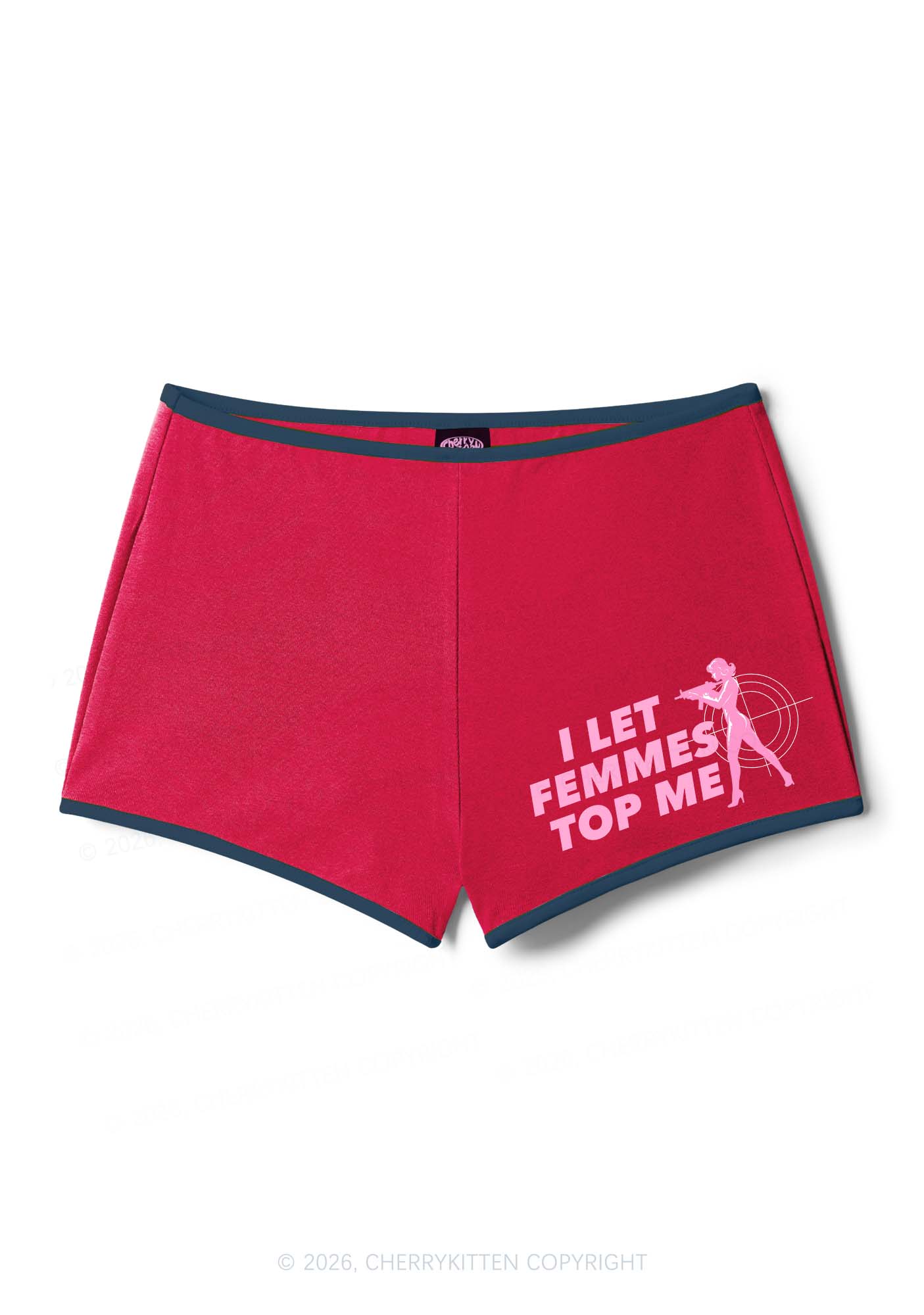 I Let Femmes Top Me Pride Y2K Booty Shorts Cherrykitten