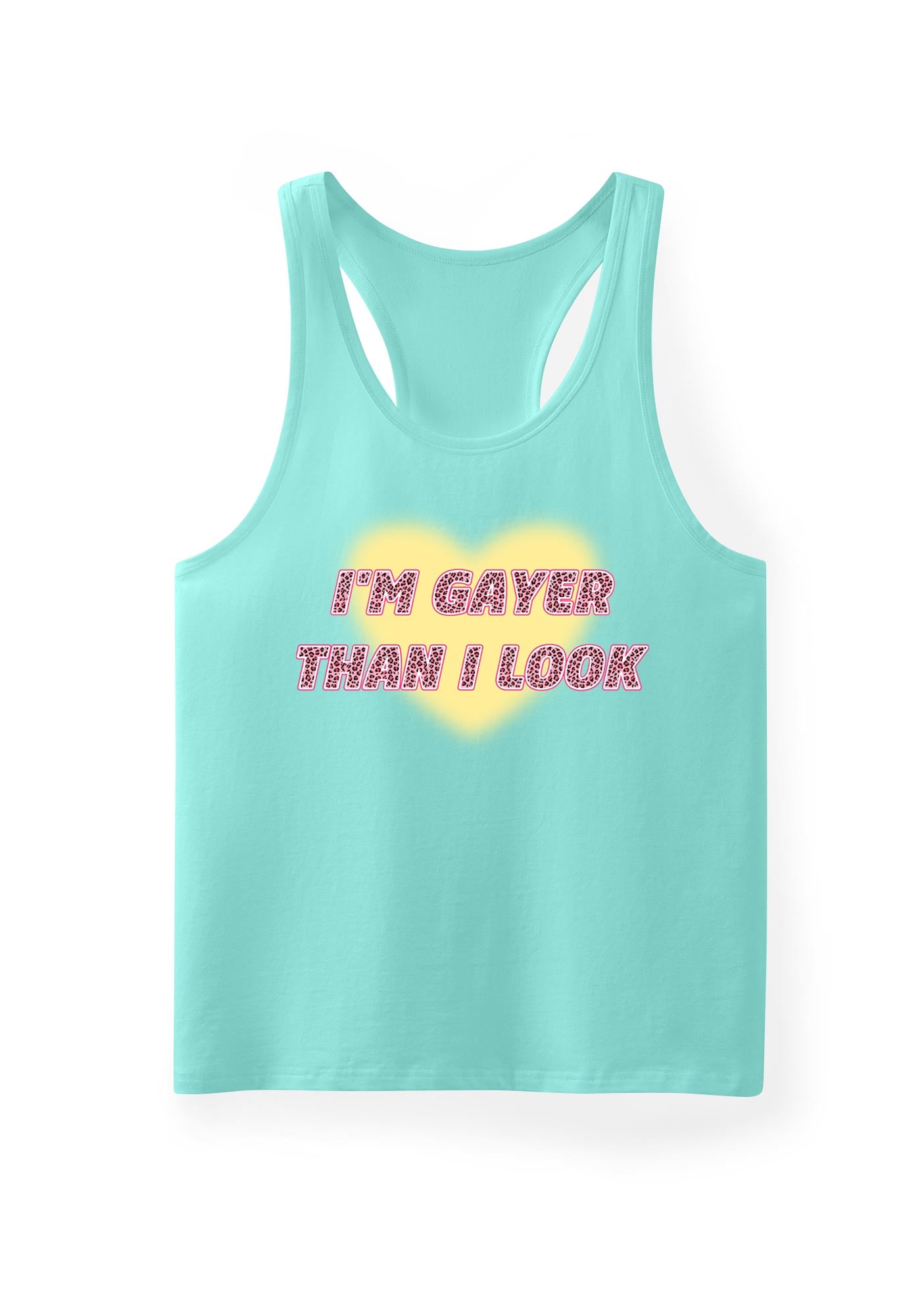 Im Gayer Than I Look Pride Y2K Men Racerback Tank Top Cherrykitten