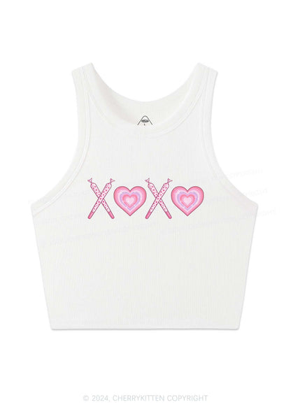XOXO Heart Y2K Valentine's Day Crop Tank Top Cherrykitten