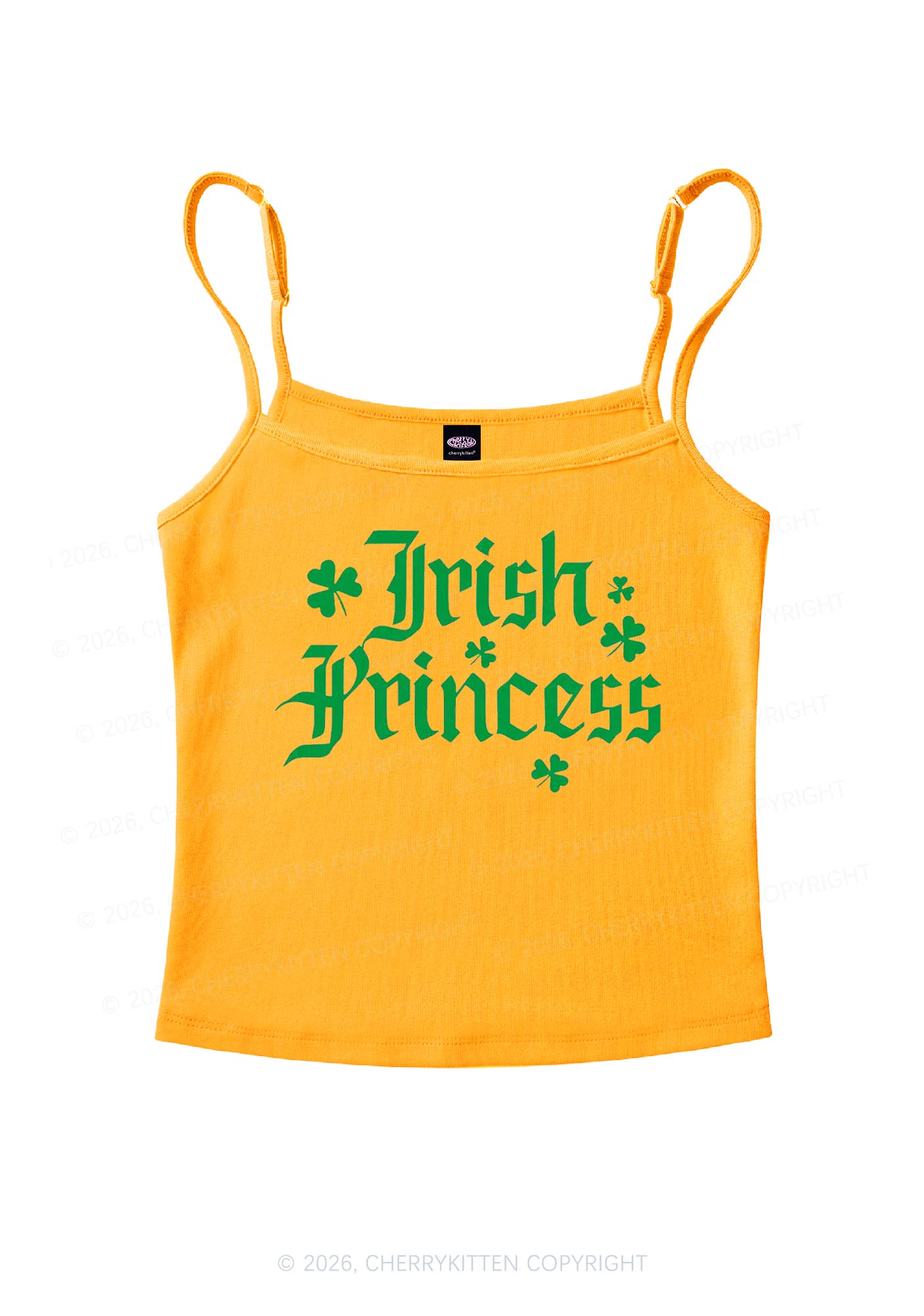 Irish Princess St Patricks Y2K Spaghetti Strap Cami Cherrykitten
