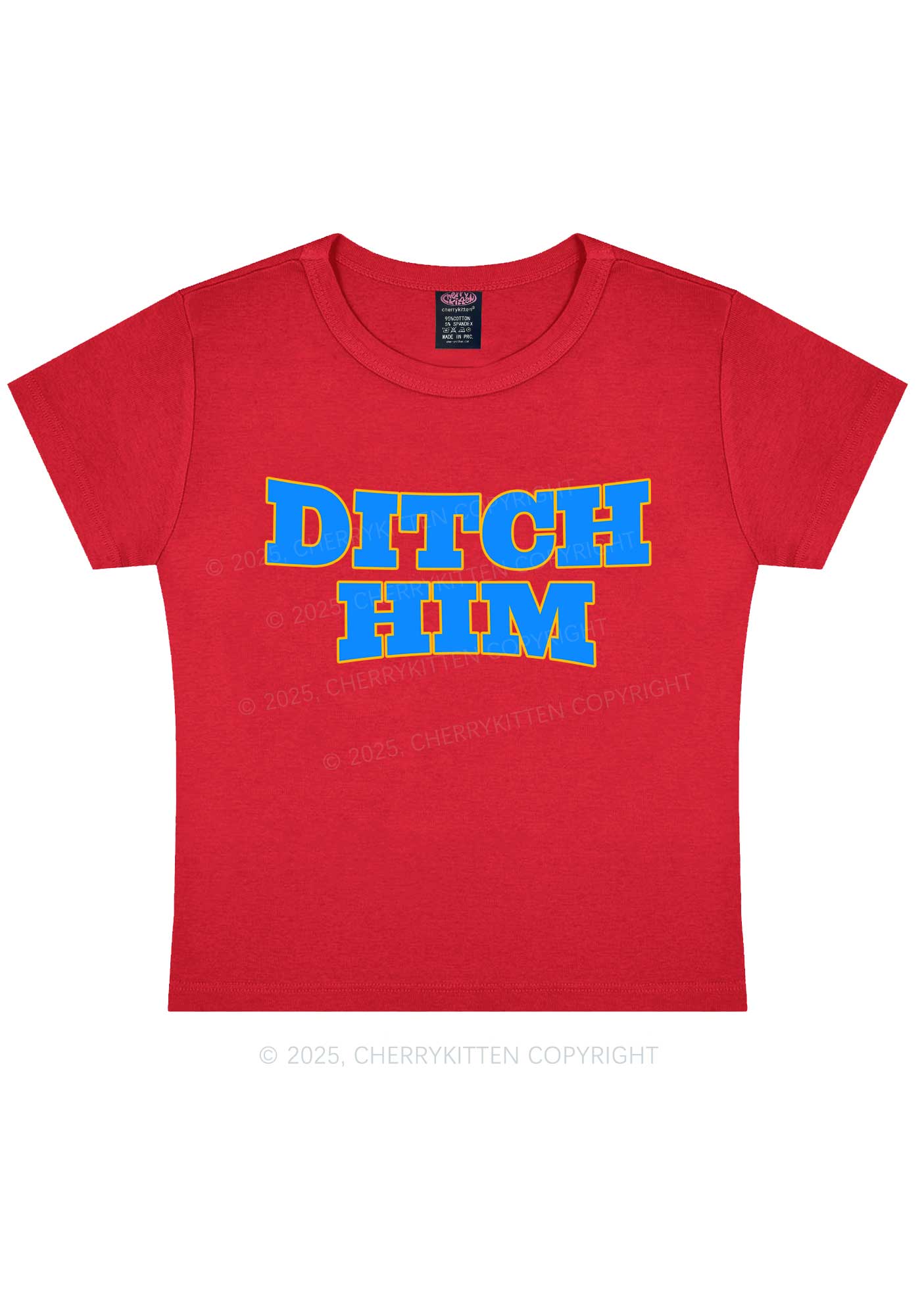 Ditch Him Pride Y2K Baby Tee Cherrykitten