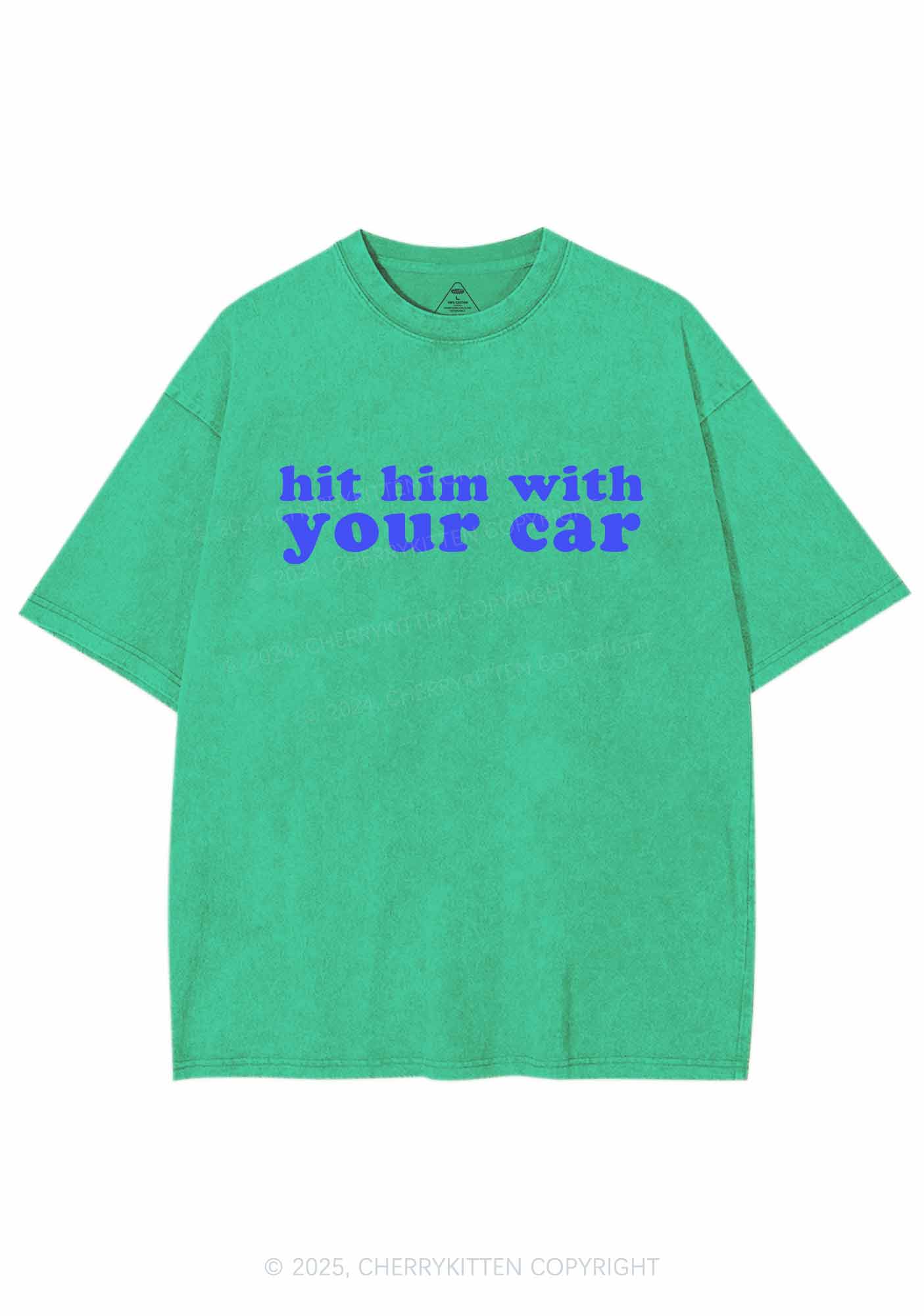 Hit Him Y2K Washed Tee Cherrykitten