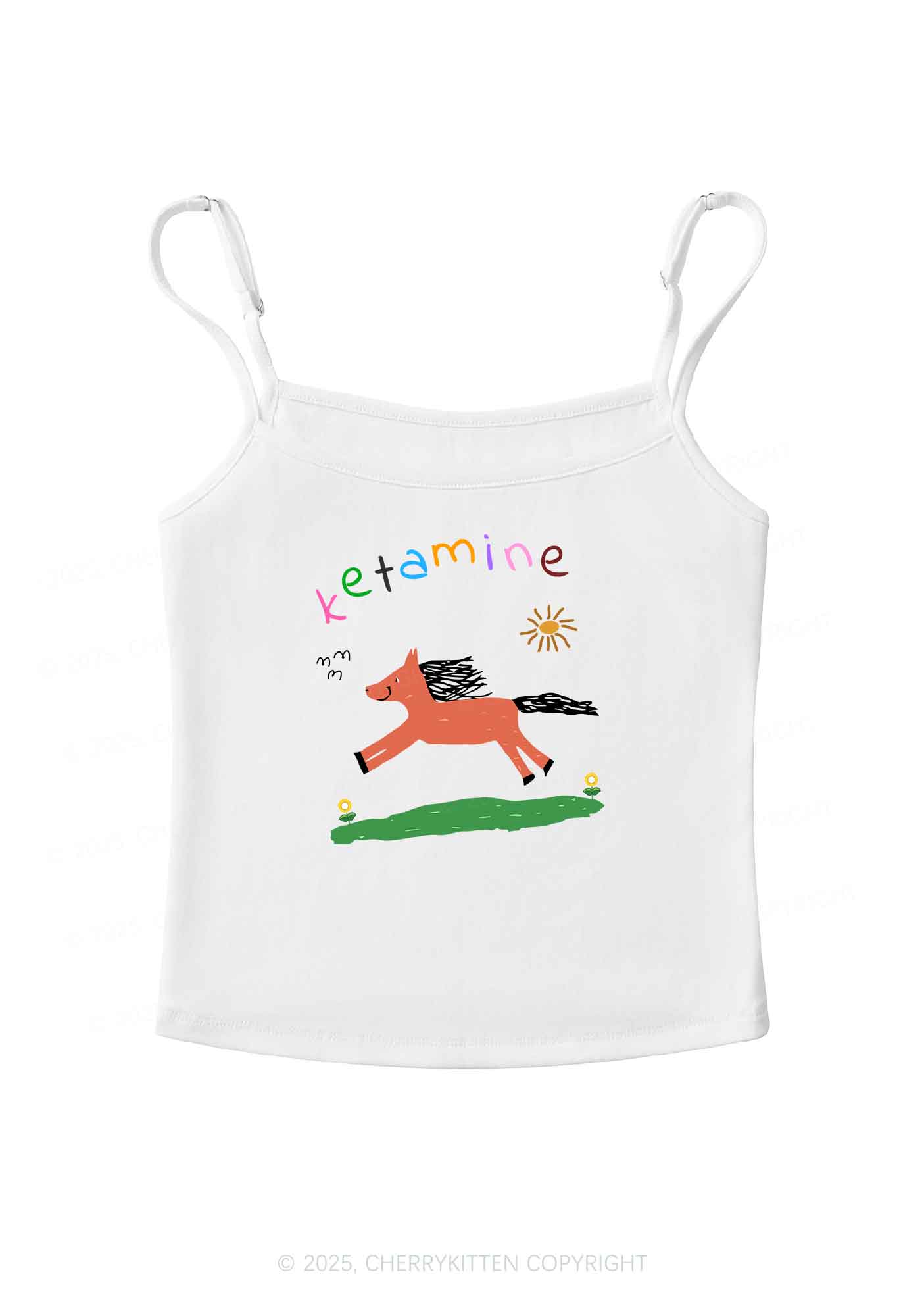 Orange Pony Y2K Spaghetti Strap Cami Cherrykitten