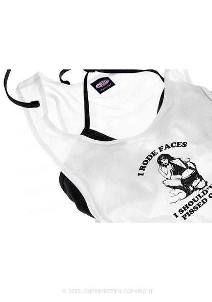 I Rode Faces Y2K Sheer Boyfriend Tank Cherrykitten