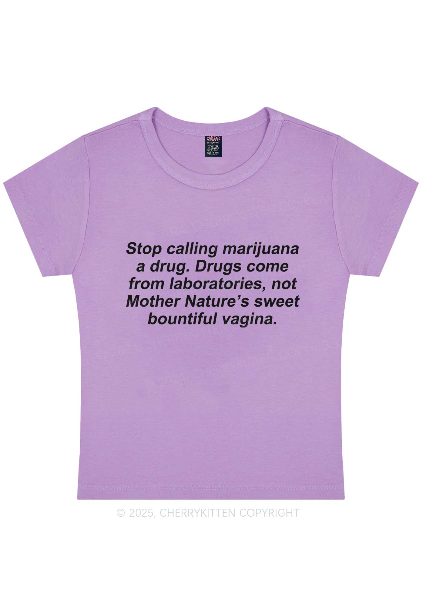 Drxgs Come From Lab Y2K Baby Tee Cherrykitten