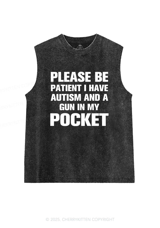 Please Be Patient Y2K Washed Muscle Tank Cherrykitten