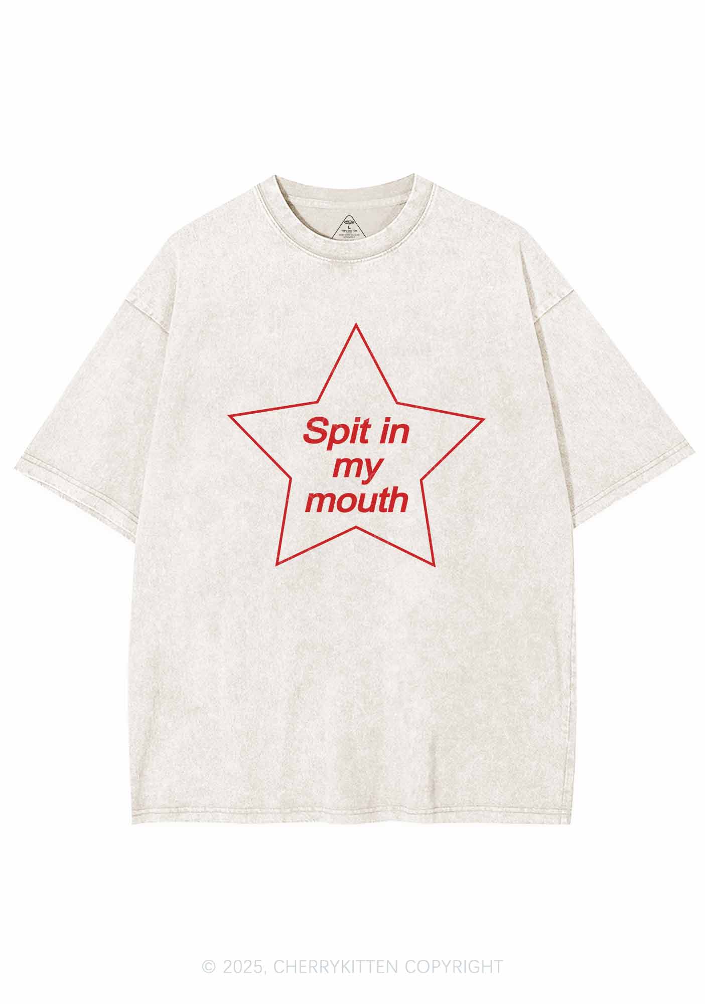 Spit In My Mouth Y2K Shirts Washed Tee Cherrykitten