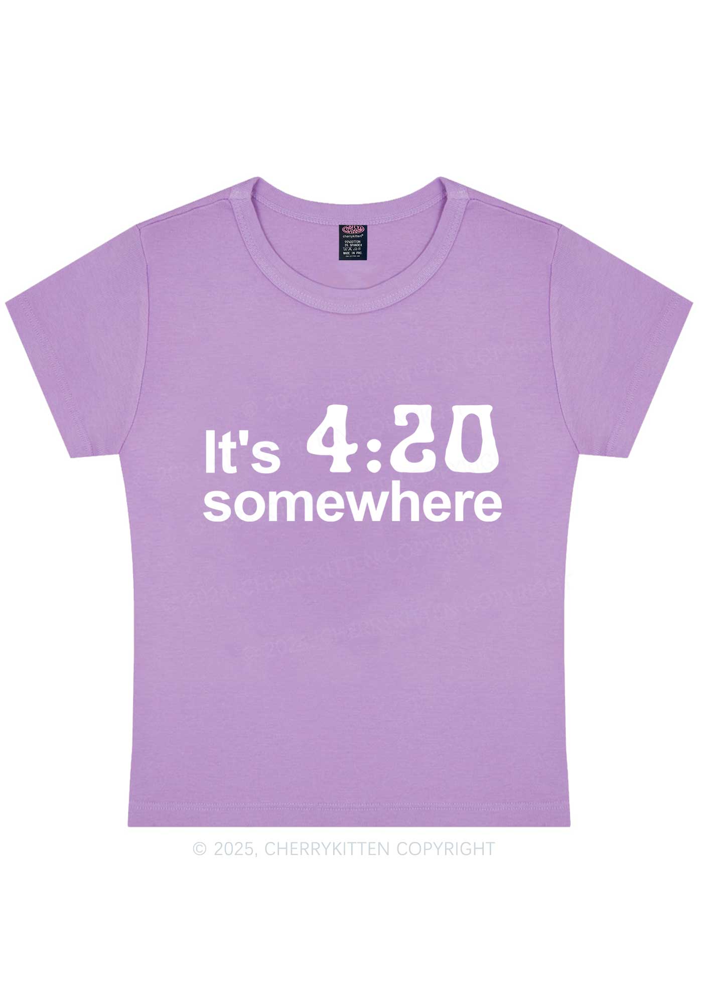 Its Four Twenty Somewhere Y2K Baby Tee Cherrykitten