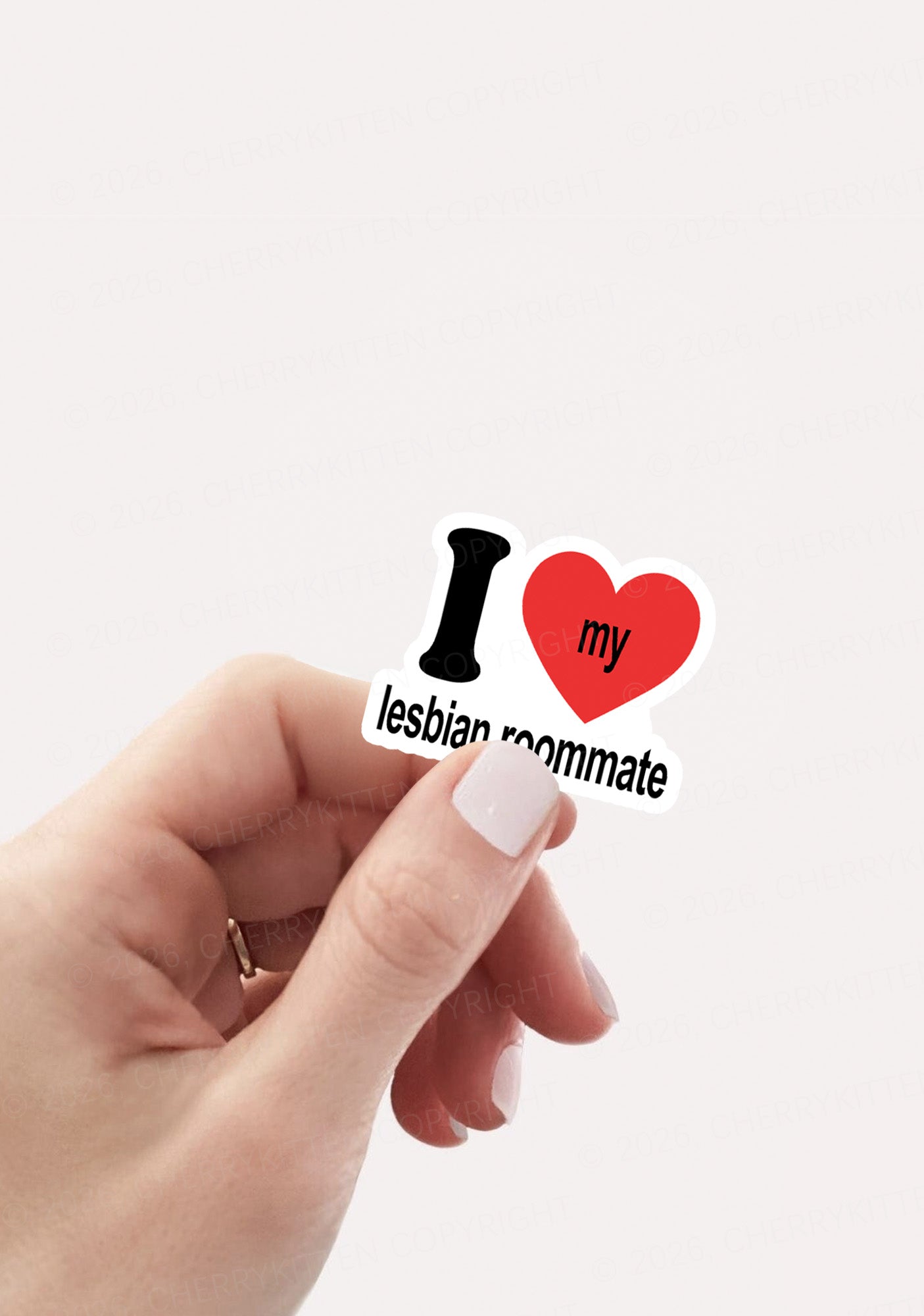 I Love My Lesbian Roommate Pride 1pc Y2K Sticker Cherrykitten