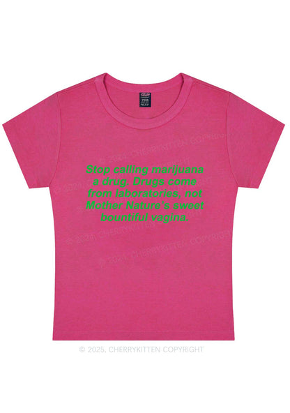 Drxgs Come From Lab Y2K Baby Tee Cherrykitten