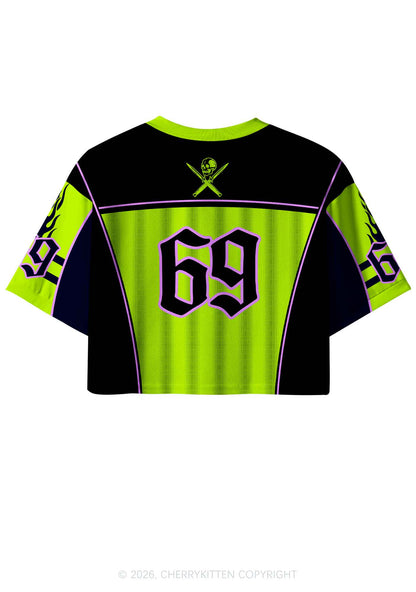 Green Better Faggot Than Fascist Pride Y2K Crop Sport Jersey Shirts Cherrykitten