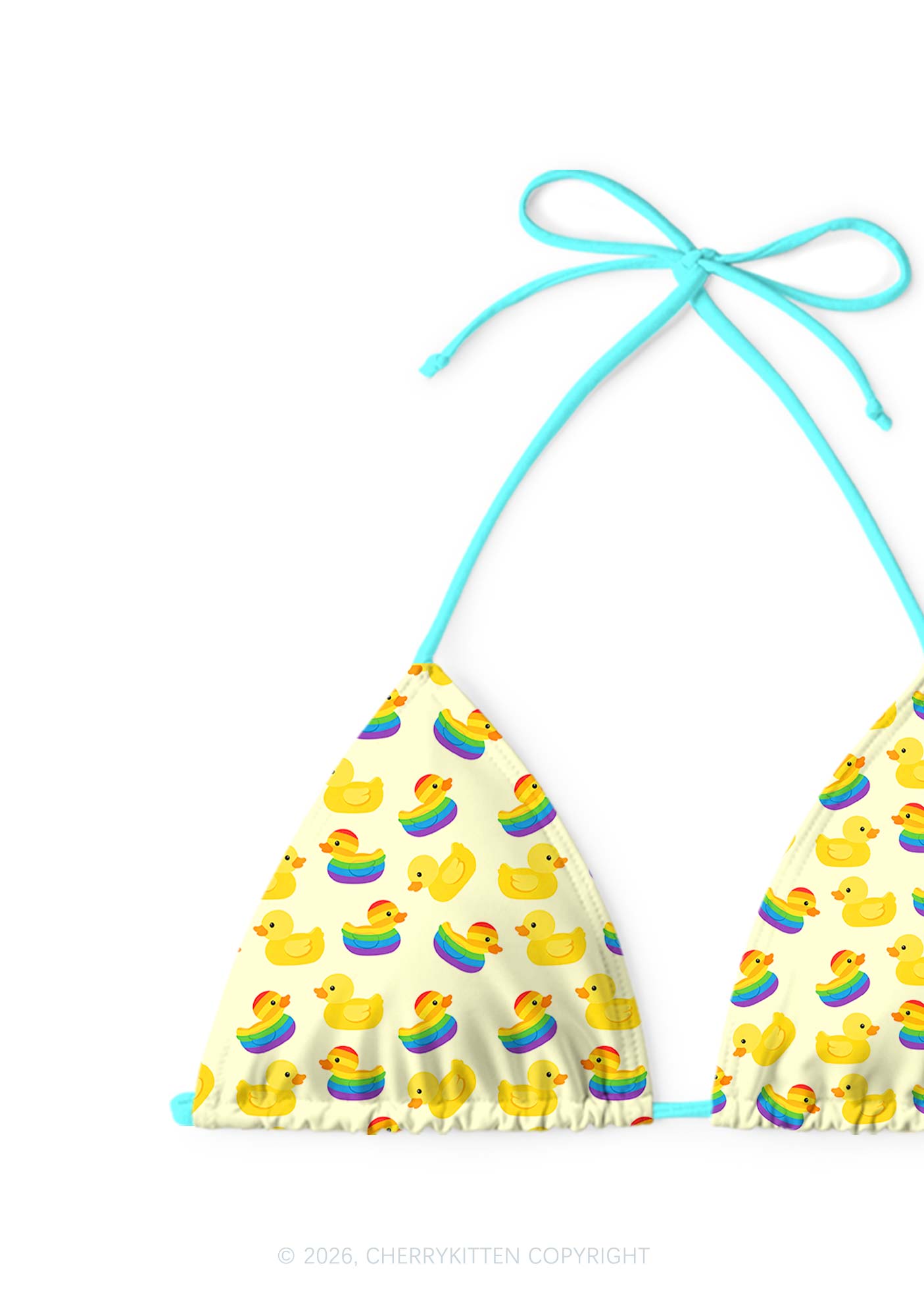 Rainbow Ducks Pride Y2K Print Bikini Set Cherrykitten