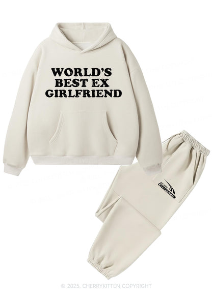 Best Ex Girlfriend Y2K Fleece Hoodie Set Cherrykitten