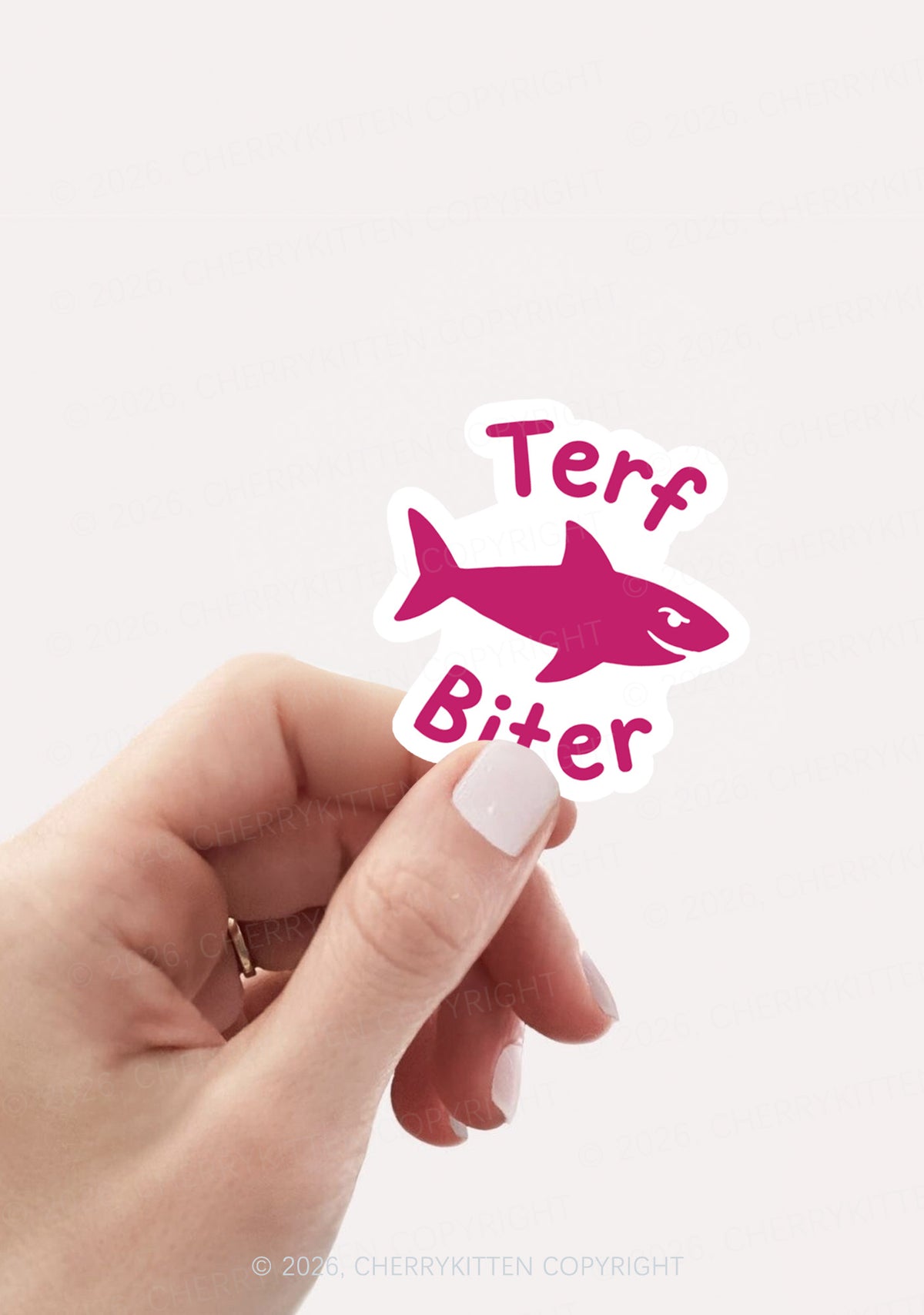 Cherrykitten Terf Biter Shark Pride 1pc Y2K Sticker Cherrykitten for Sale