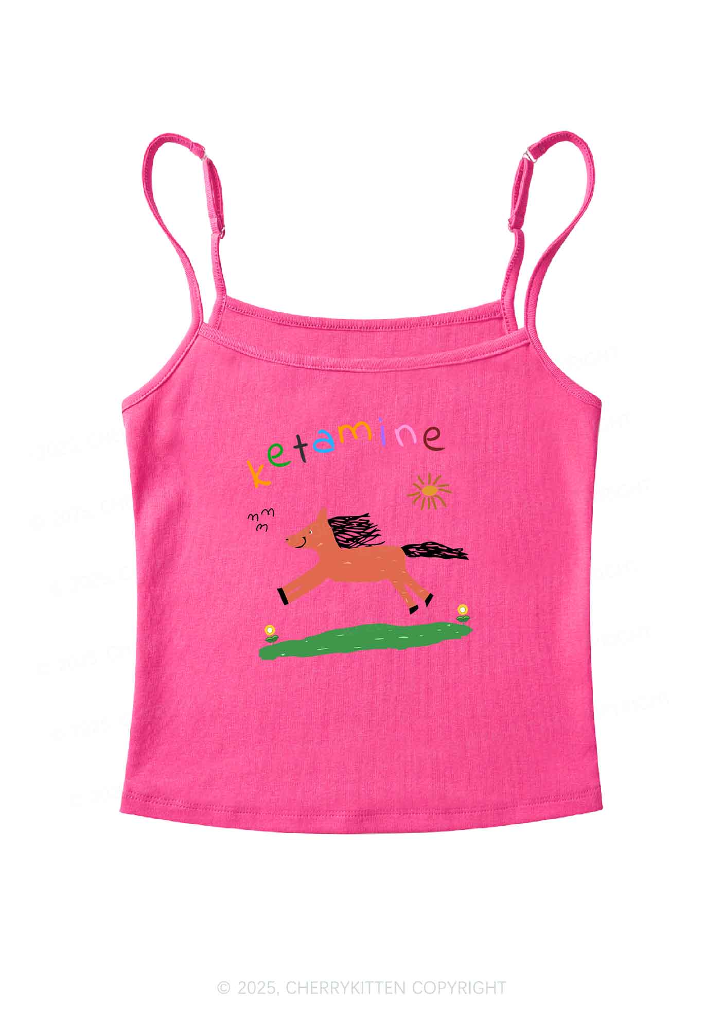Orange Pony Y2K Spaghetti Strap Cami Cherrykitten