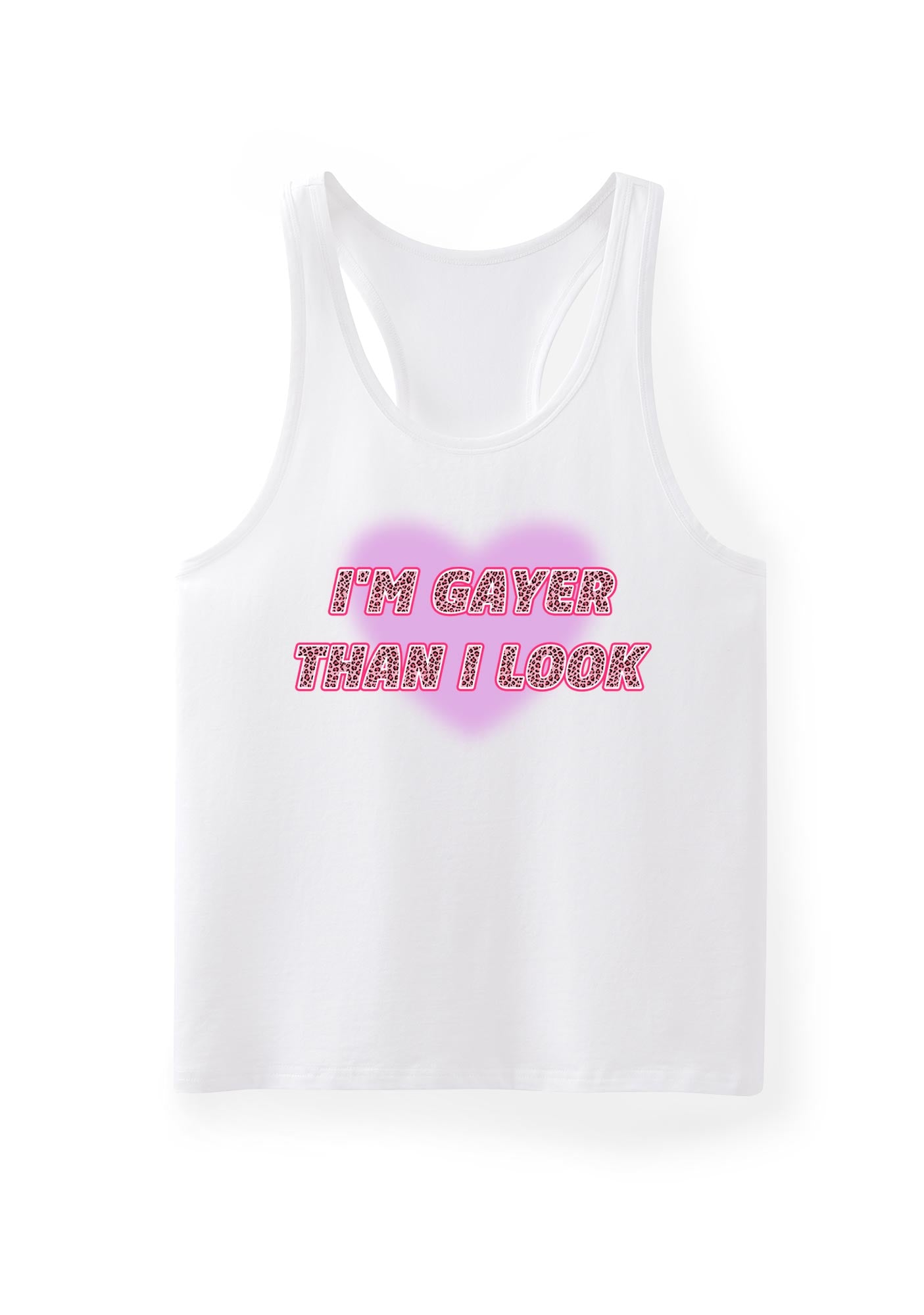 Im Gayer Than I Look Pride Y2K Men Racerback Tank Top Cherrykitten