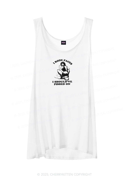 I Rode Faces Y2K Sheer Boyfriend Tank Cherrykitten