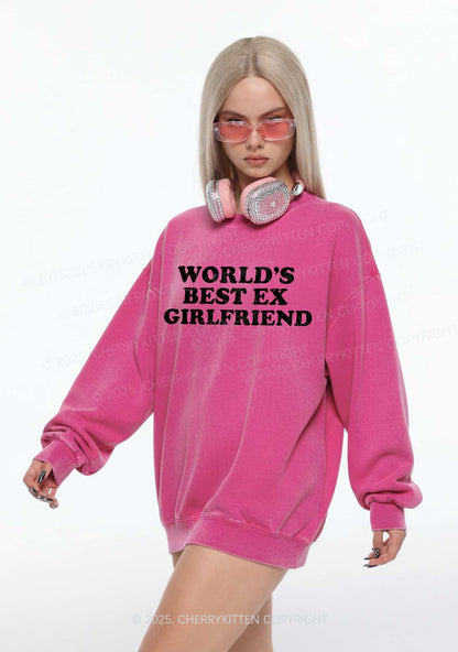 Best Ex Girlfriend Y2K Washed Sweatshirts Cherrykitten