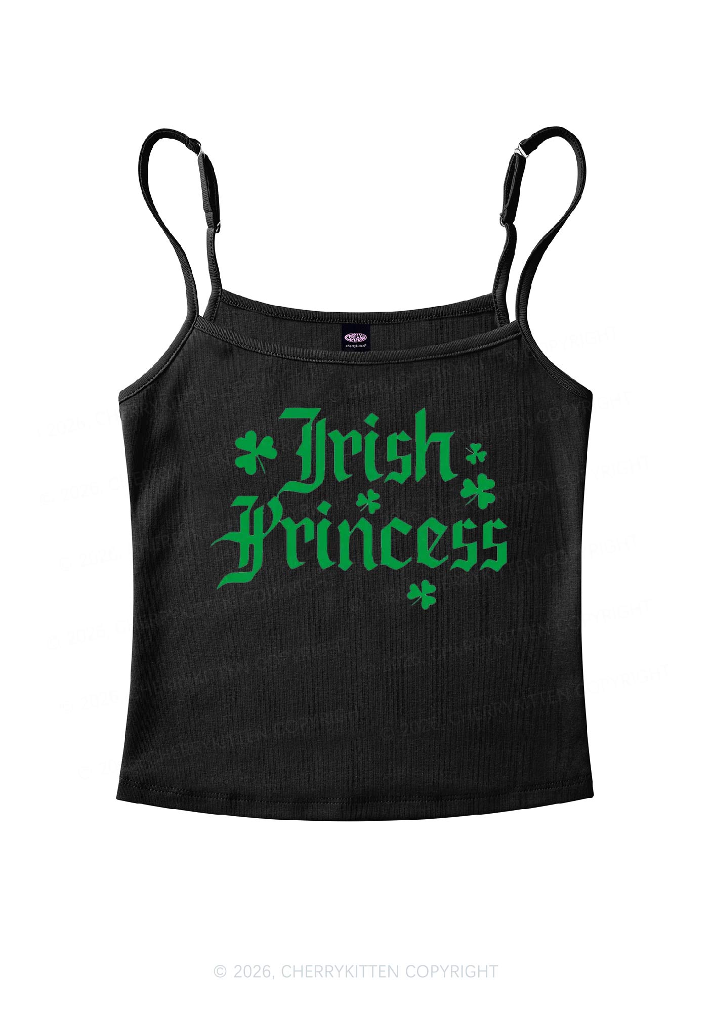 Irish Princess St Patricks Y2K Spaghetti Strap Cami Cherrykitten
