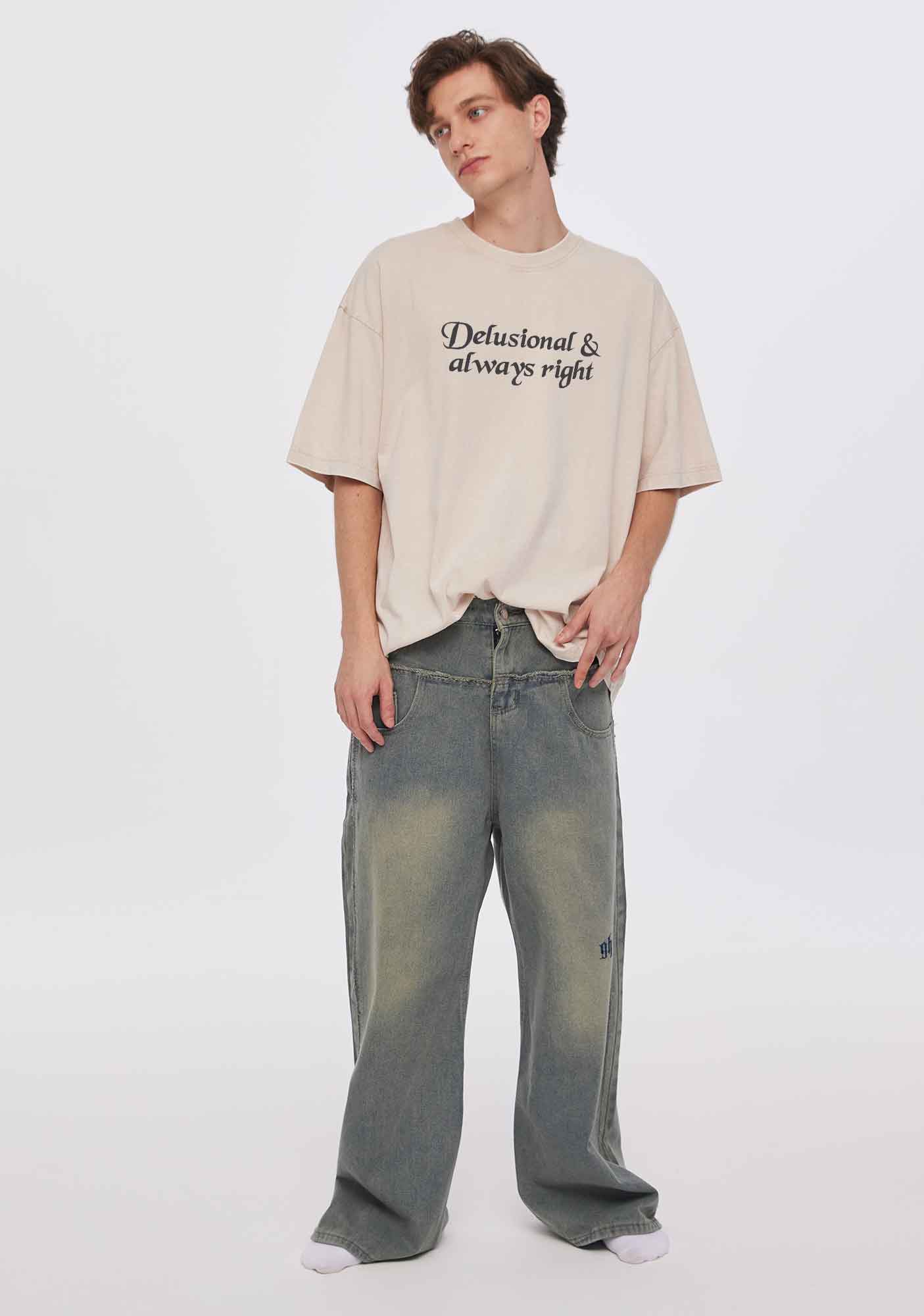 Delusional Always Right Y2K Shirts Washed Tee Cherrykitten