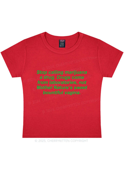 Drxgs Come From Lab Y2K Baby Tee Cherrykitten