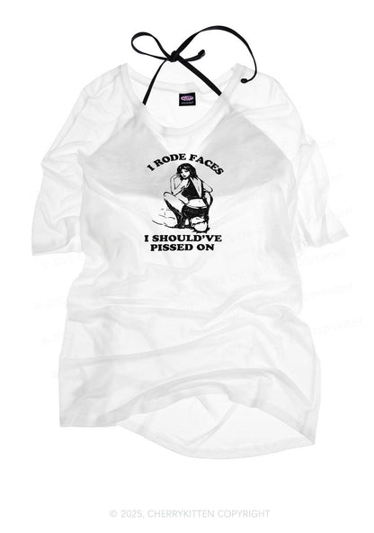 I Rode Faces Y2K Sheer Boyfriend Tee Cherrykitten