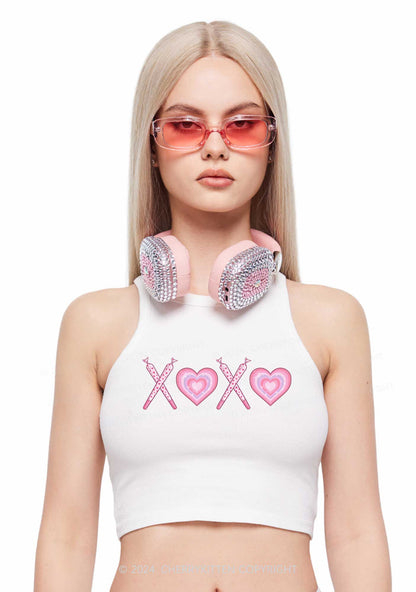 XOXO Heart Y2K Valentine's Day Crop Tank Top Cherrykitten