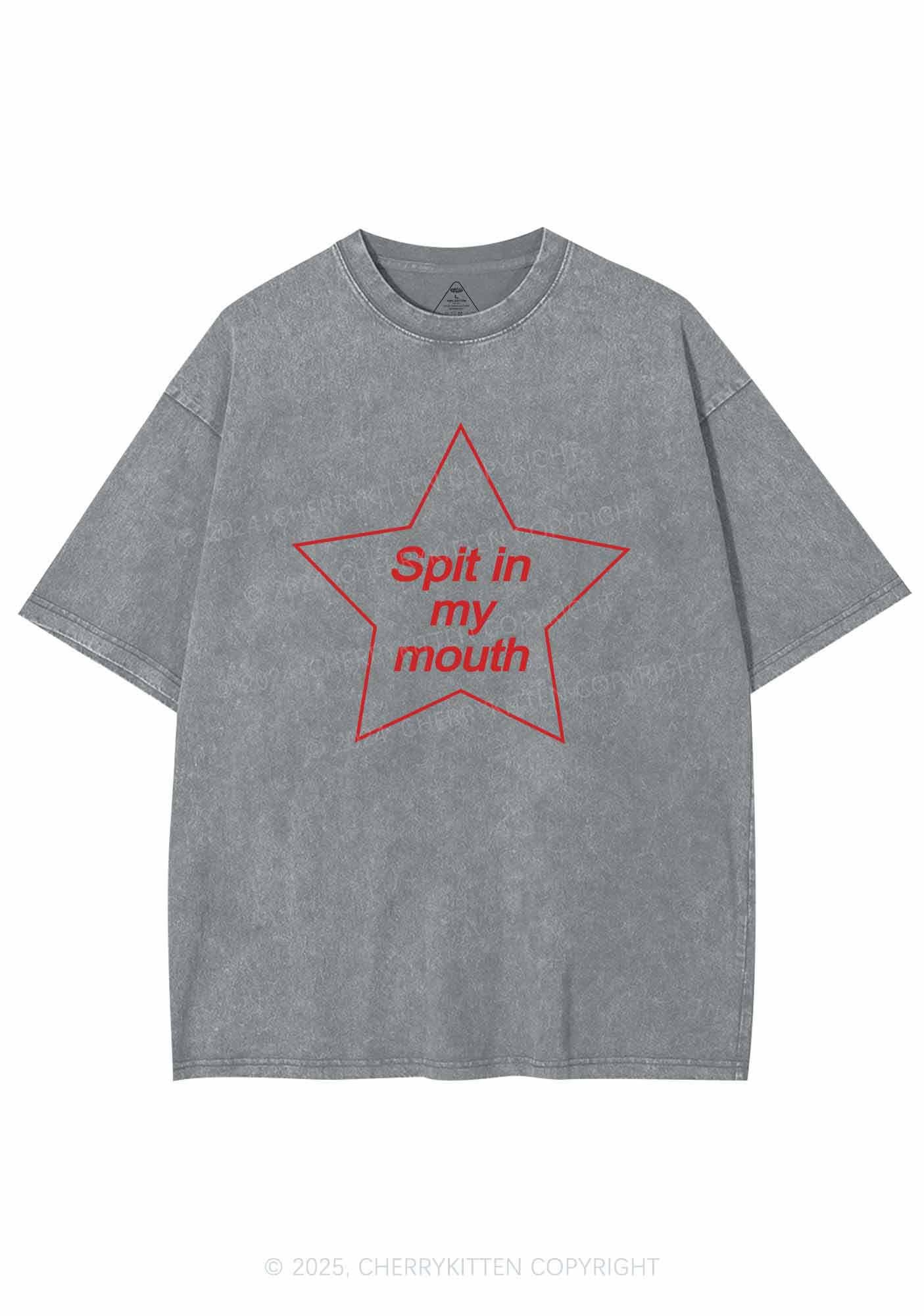 Spit In My Mouth Y2K Shirts Washed Tee Cherrykitten