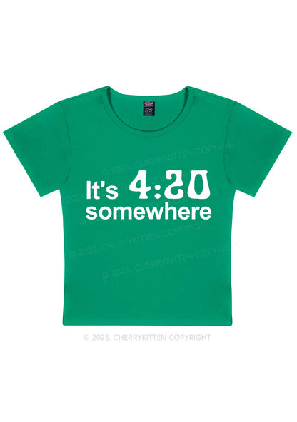 Its Four Twenty Somewhere Y2K Baby Tee Cherrykitten