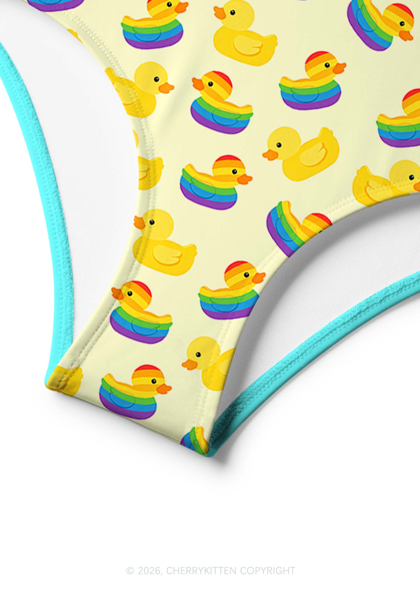 Rainbow Ducks Pride Y2K Print Bikini Set Cherrykitten