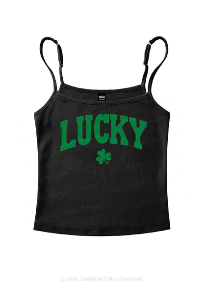 Lucky Shamrock St Patricks Y2K Spaghetti Strap Cami Cherrykitten
