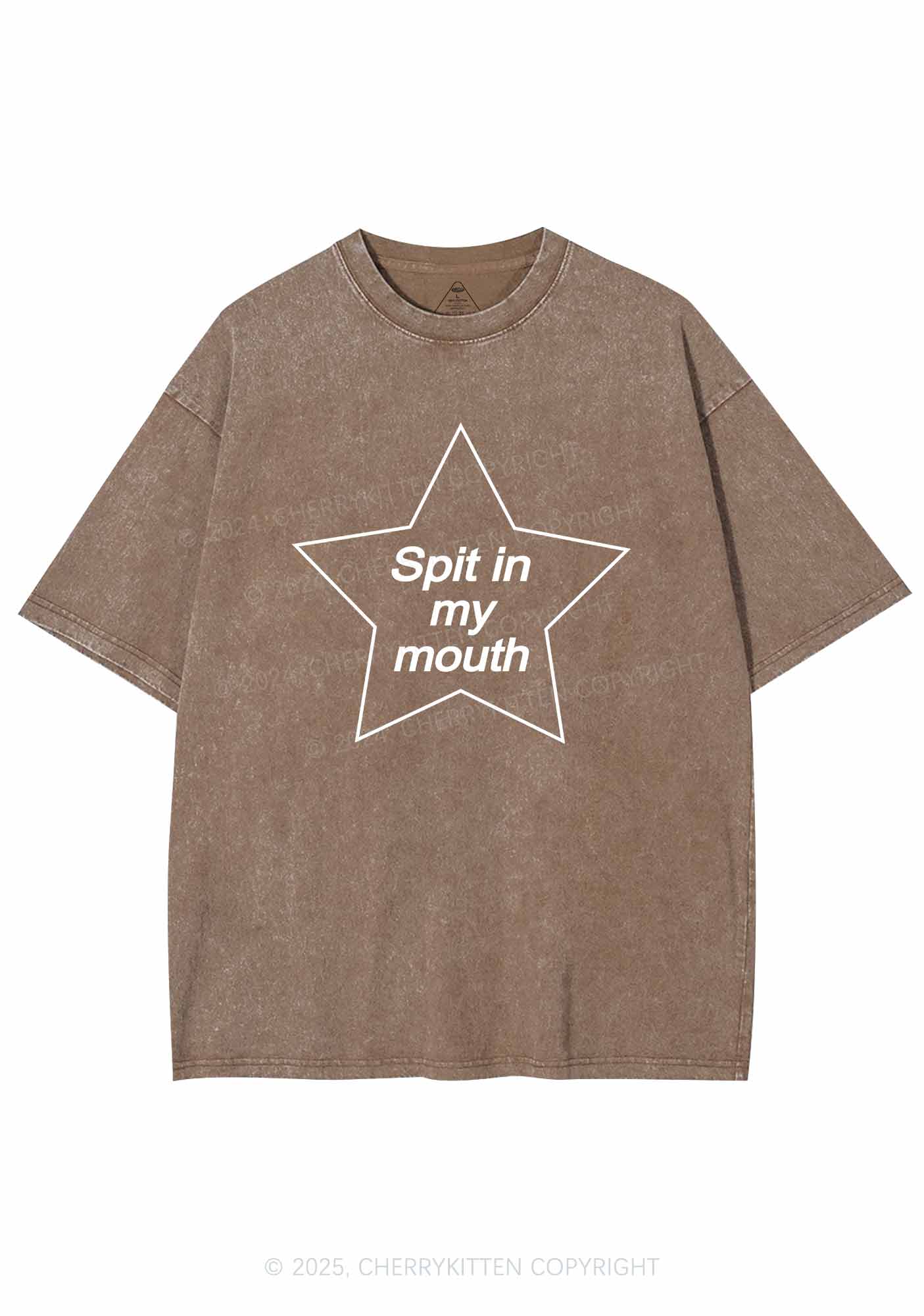 Spit In My Mouth Y2K Shirts Washed Tee Cherrykitten