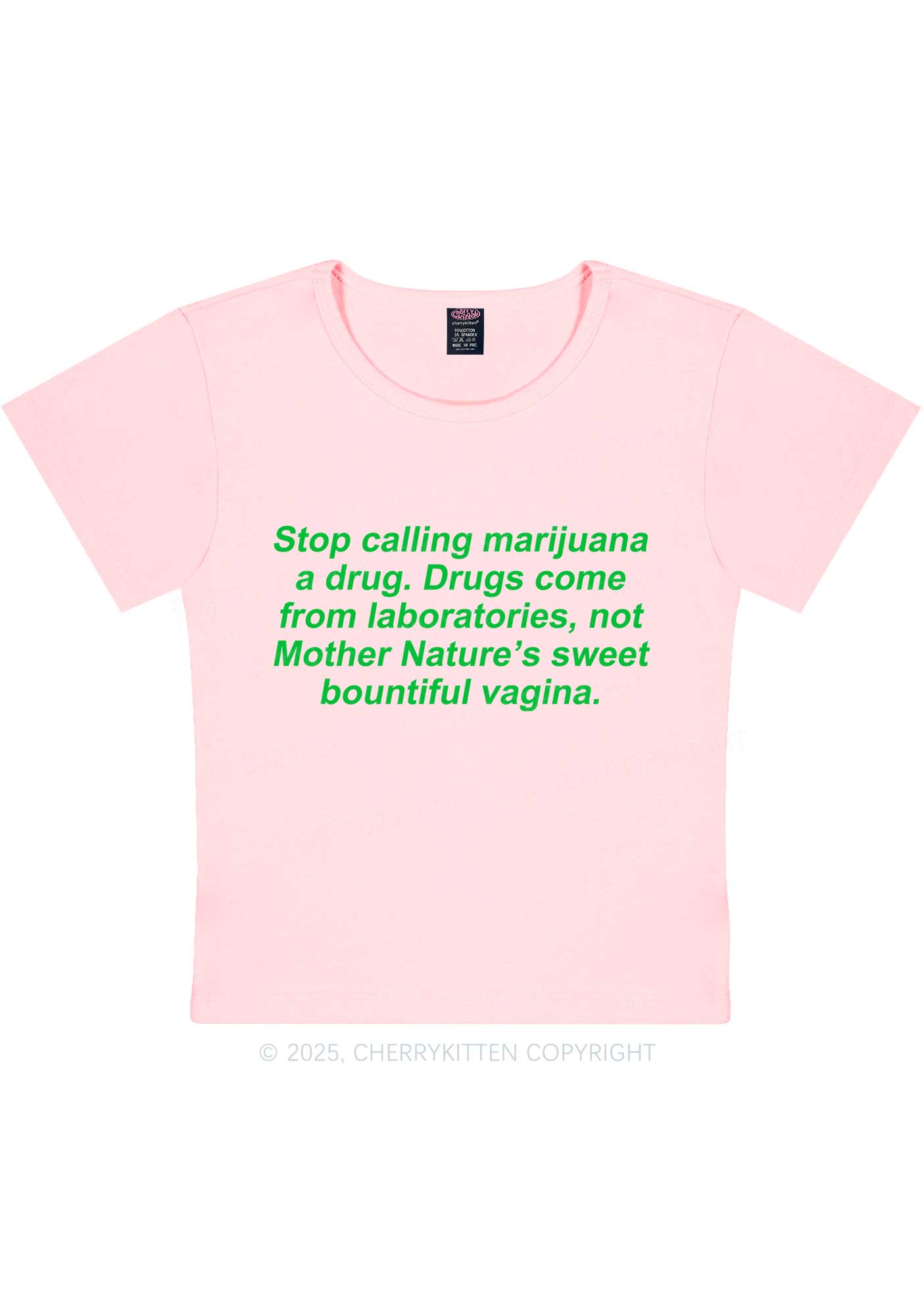 Drxgs Come From Lab Y2K Baby Tee Cherrykitten