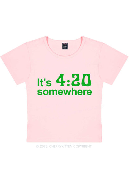 Its Four Twenty Somewhere Y2K Baby Tee Cherrykitten