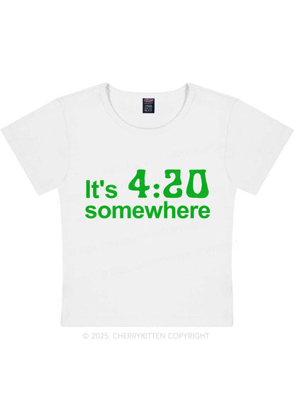 Its Four Twenty Somewhere Y2K Baby Tee Cherrykitten
