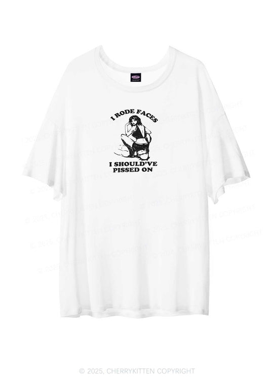 I Rode Faces Y2K Sheer Boyfriend Tee Cherrykitten