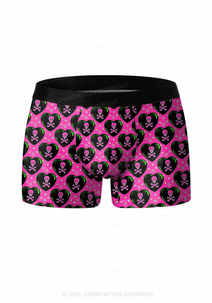 Skeleton Deluxe Valentine's Day Y2K Print Couples Boxer Briefs Set Cherrykitten