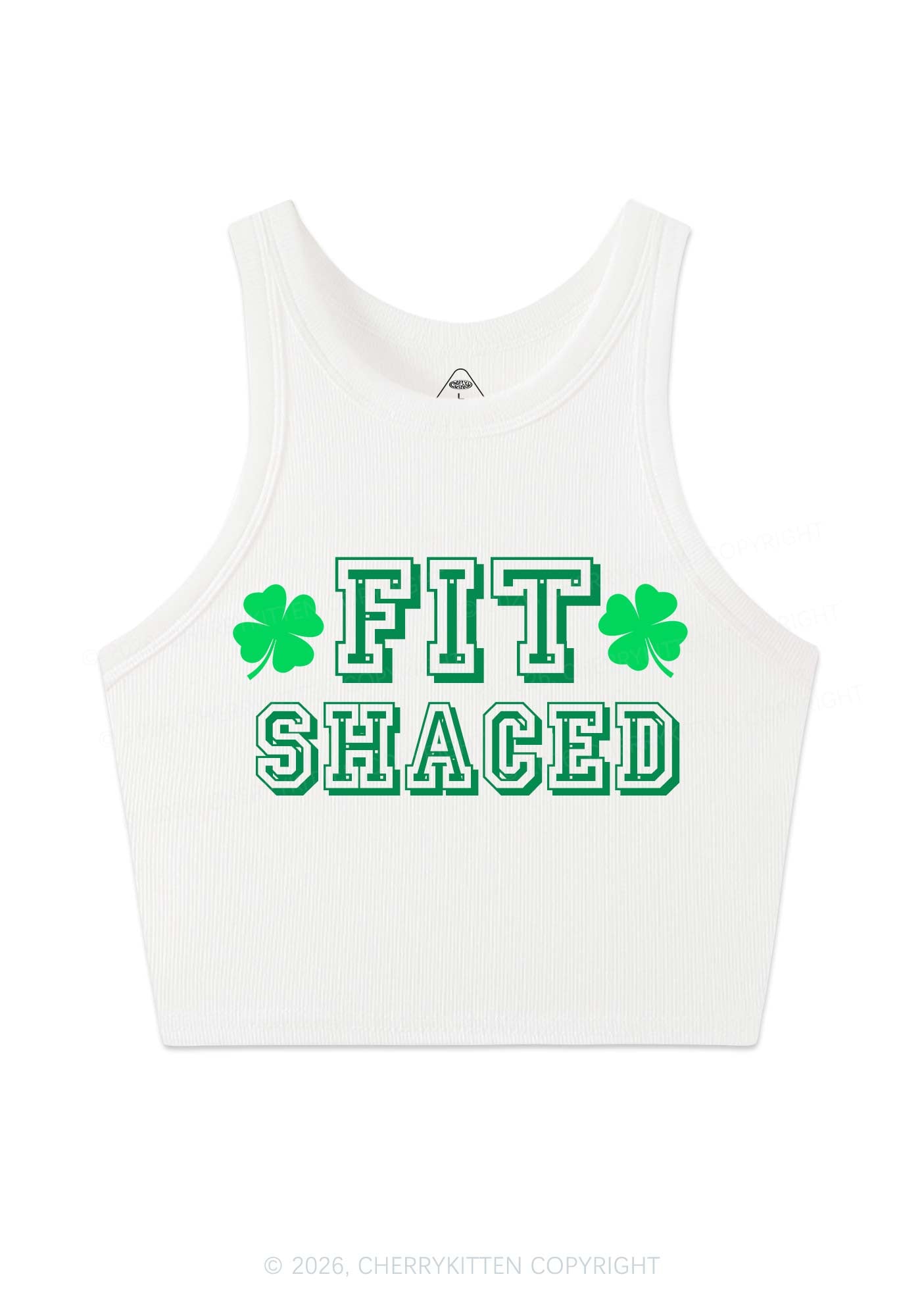 Fit Shaced St Patricks Y2K Crop Tank Top Cherrykitten