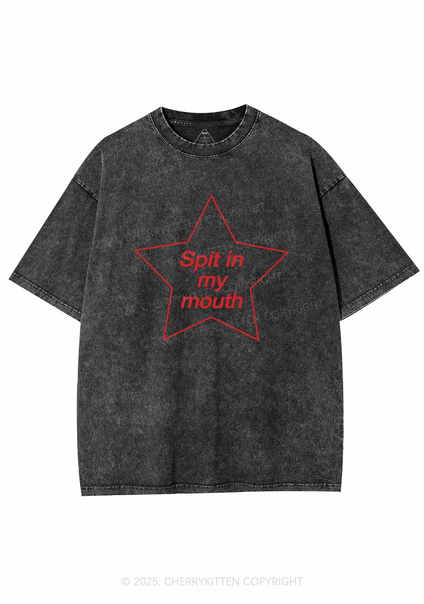 Spit In My Mouth Y2K Shirts Washed Tee Cherrykitten