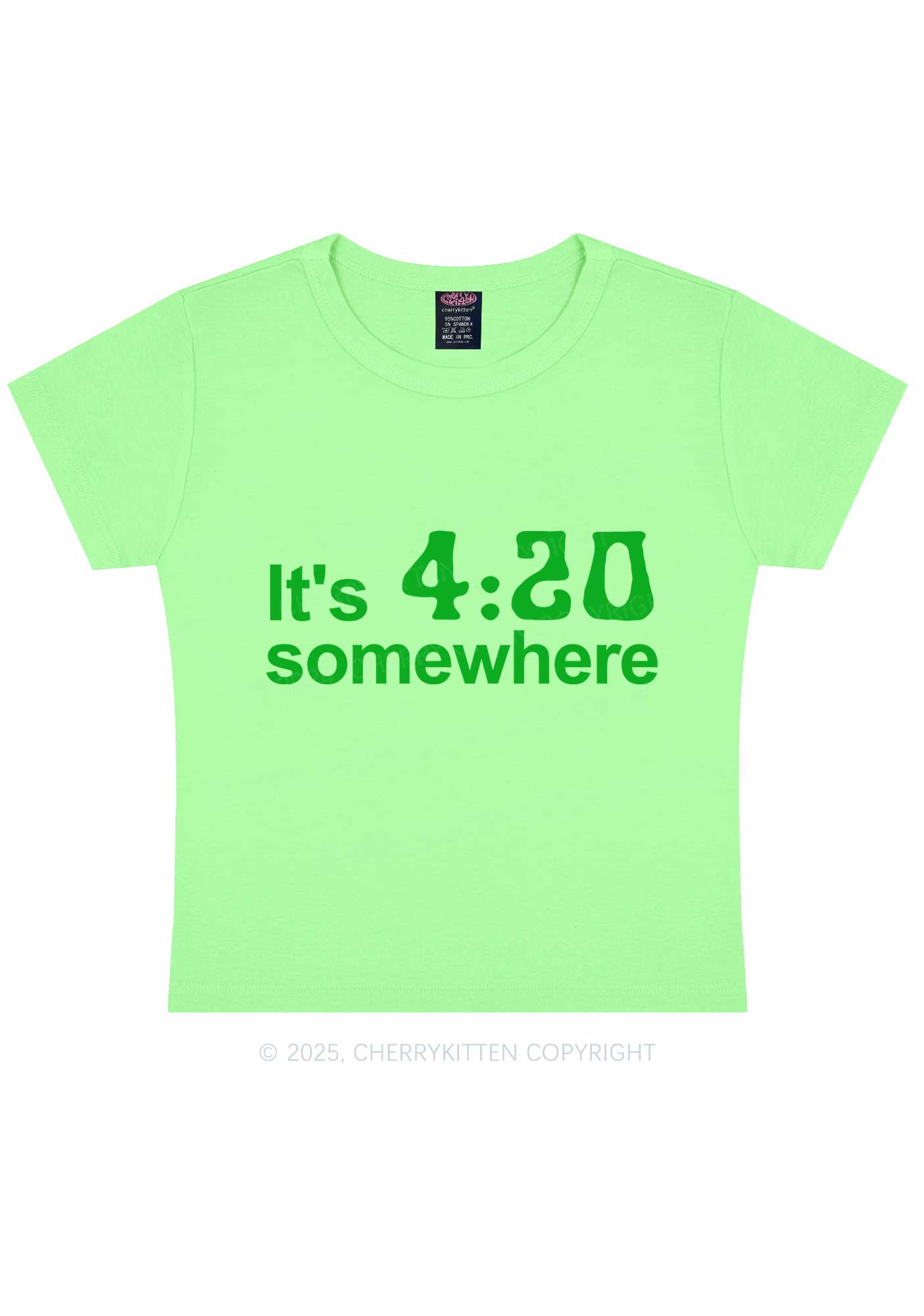 Its Four Twenty Somewhere Y2K Baby Tee Cherrykitten