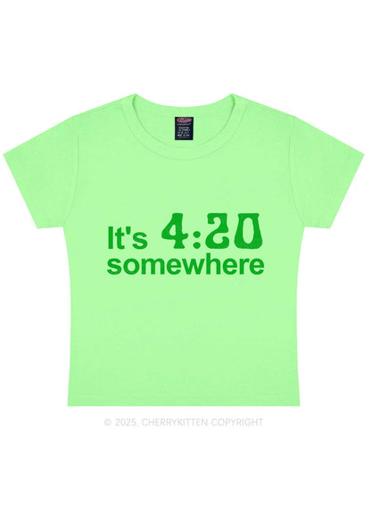 Its Four Twenty Somewhere Y2K Baby Tee Cherrykitten