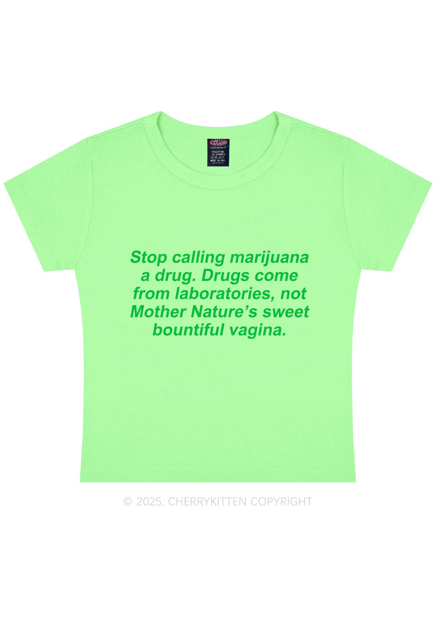 Drxgs Come From Lab Y2K Baby Tee Cherrykitten