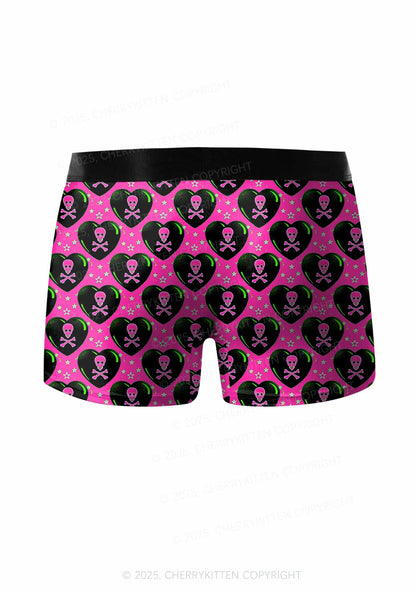Skeleton Deluxe Valentine's Day Y2K Print Couples Boxer Briefs Set Cherrykitten