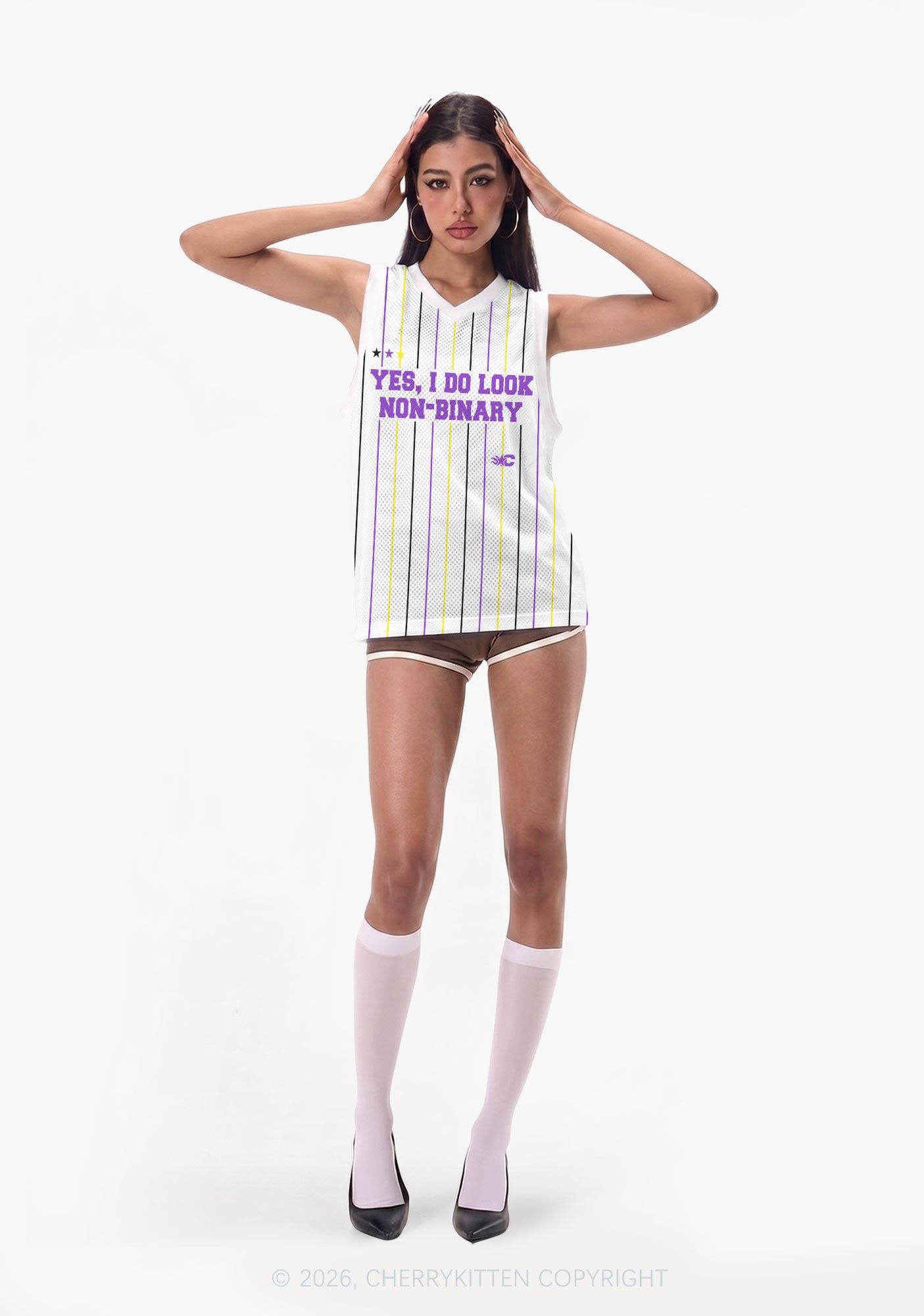 I Do Look Nonbinary Pride Y2K Sport Jersey Tank Cherrykitten