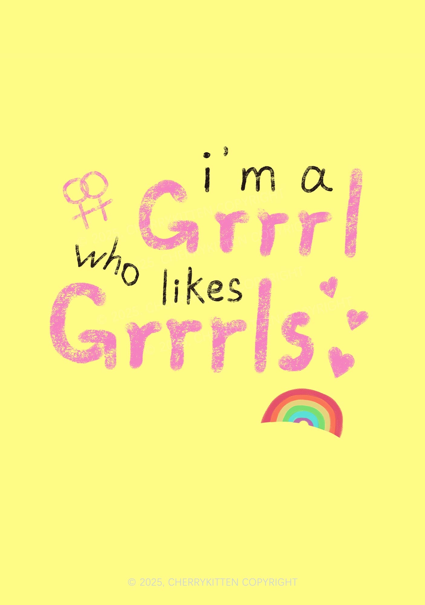 Grrrl Likes Grrrls Pride 1Pc Y2K Pin Badge Cherrykitten