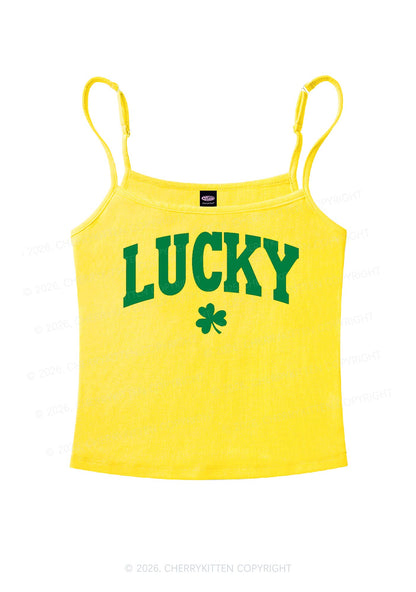 Lucky Shamrock St Patricks Y2K Spaghetti Strap Cami Cherrykitten