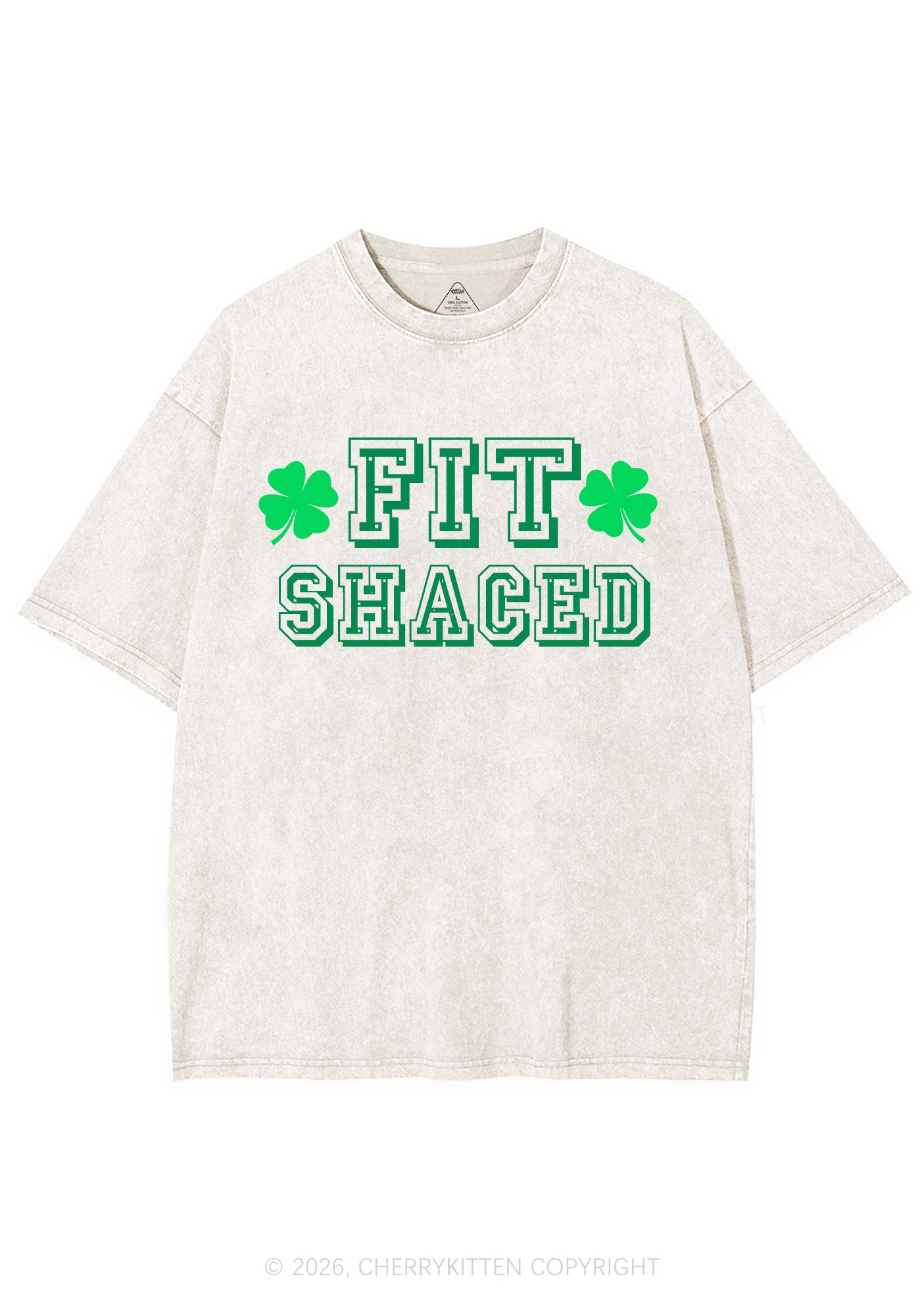 Fit Shaced St Patricks Y2K Shirts Washed Tee Cherrykitten