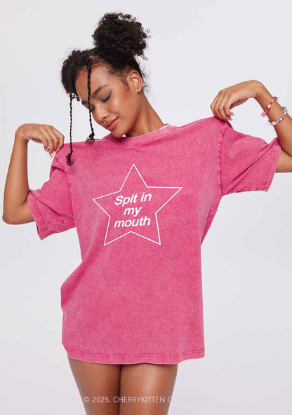 Spit In My Mouth Y2K Shirts Washed Tee Cherrykitten