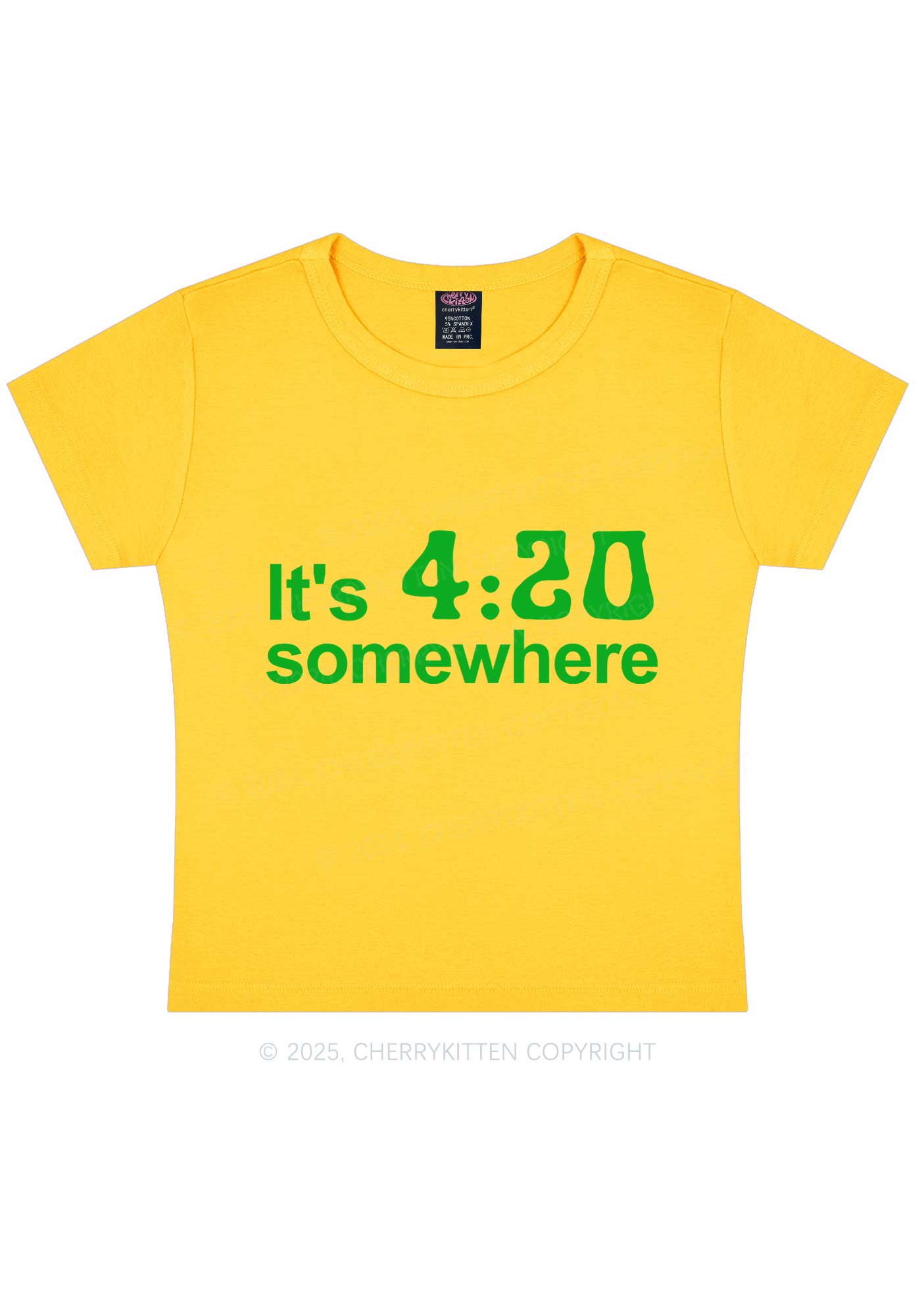Its Four Twenty Somewhere Y2K Baby Tee Cherrykitten
